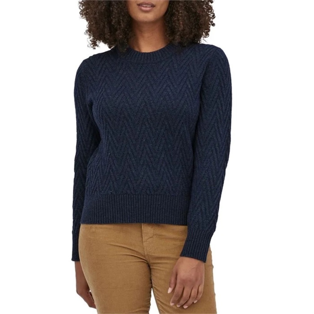 Patagonia Navy Blue Recycled Wool-Blend Crewneck Sweater EUC